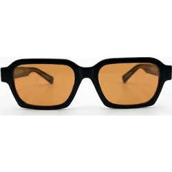 Enzo SZ8806 C2 Ανδρικά Γυαλιά Ηλίου Τετράγωνα Κοκάλινα Μαύρα με Πορτοκαλί Φακό