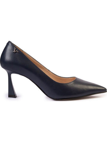 Versace 19V69 Γόβες Δερμάτινες με Λεπτό Ψηλό Τακούνι Navy Μπλε AM5C395-63
