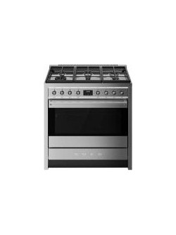 Smeg A90G001PX Κουζίνα Ηλεκτρική 115lt με Εστίες Αερίου & Πυρόλυση 90cm