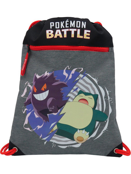 Pokemon Battle Παιδική Τσάντα Πλάτης Γυμναστηρίου Μαύρη