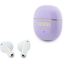 Guess Gold Line Glossy Classic Logo TWS Ακουστικά Bluetooth Earbud Purple