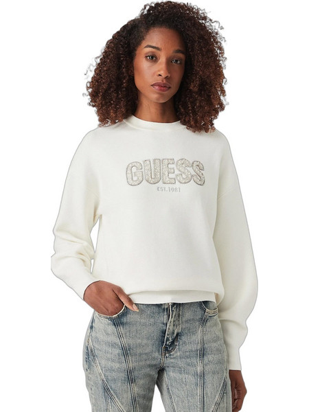 Guess Γυναικείο Φούτερ Εκρού W6YR30Z0978-G012