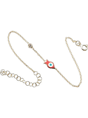 Heliophilia Silver Γυναικείο Βραχιόλι Αλυσίδα με Ματάκι από Ασήμι Xρυσό 912VRN1601