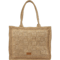 Verde 48-0299 Ψάθινη Τσάντα Θαλάσσης Ώμου Μπεζ 35x40cm