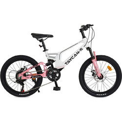 Byox Taycan-S Παιδικό Mountain Bike 20" Αλουμινίου με 7 Ταχύτητες Λευκό Ροζ