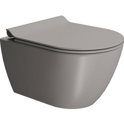 GSI Pura/50 Swirlflush Λεκάνη Τουαλέτας Κρεμαστή χωρίς Καζανάκι με Κάλυμμα Slim Soft Close Γκρι 881600SC-440