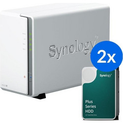 Synology Diskstation DS223J NAS Tower με 2 Θέσεις για HDD / SSD και 1 Θύρα Ethernet & 2 x 6TB