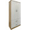 Klikareto Δίφυλλη Ντουλάπα Ρούχων Real Λευκή 80x42x180cm 001-00589