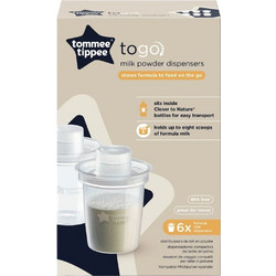 Tommee Tippee To Go Σετ Δοσομετρητές Σκόνης Γάλακτος Διαφανείς 6τμχ