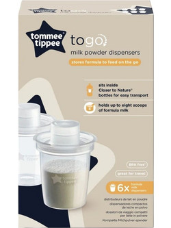 Tommee Tippee To Go Σετ Δοσομετρητές Σκόνης Γάλακτος Διαφανείς 6τμχ