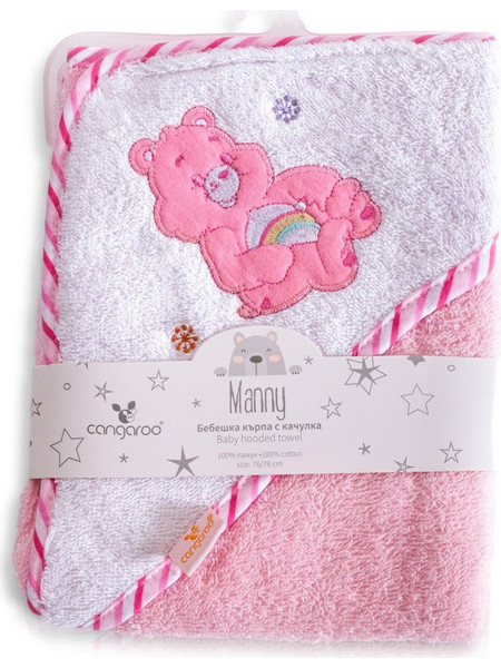Cangaroo Manny Βρεφικό Μπουρνούζι Κάπα Ροζ 76x76cm