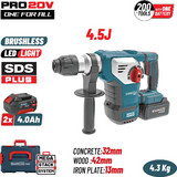 Bormann BBP5337X44CA Πιστολέτο Μπαταρίας 2x4Ah