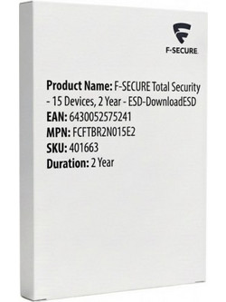 F-SECURE Total Security για 15 Συσκευές και 2 Έτη Χρήσης (Ηλεκτρονική Άδεια)