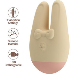 Romance Bunny External Stimulator Κλειτοριδικός Δονητής 8.5cm Μπεζ Ροζ