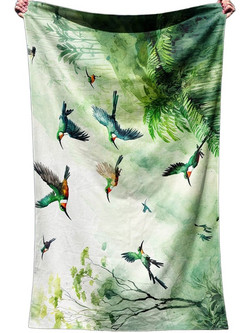 L'Essentiel Maison Water Color Jungle Πετσέτα Θαλάσσης Microfiber Πράσινη 450AST1201