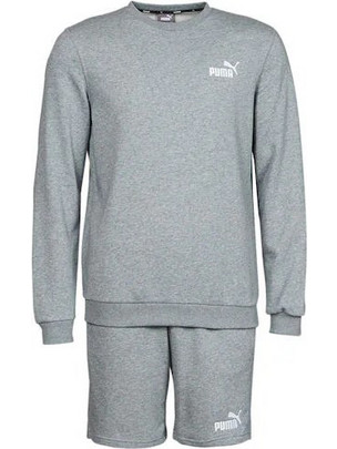 Puma Αθλητικό Ανδρικό Σετ Βερμούδα Χειμερινό Γκρι 847419-03