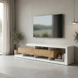 Pakoworld Έπιπλο Τηλεόρασης Ξύλινο Oak Μ198xΠ40xΥ45cm Beldon 230-000280