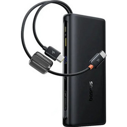 Baseus EnerFill FC41 Power Bank 20000mAh 100W με Ενσωματωμένο Καλώδιο USB-C Quick Charge 3.0 & Power Delivery Black