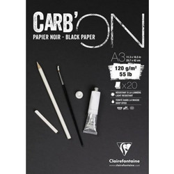 Clairefontaine CarbON Μπλοκ Σχεδίου A3 120gr/m² 20 Μαύρα Φύλλα