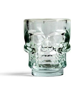 Kikkerland Σετ Σφηνοπότηρα Γυάλινα Skull 4τμχ GL06