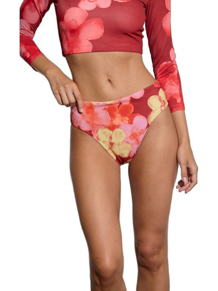 Baya Sunblush Bloom Ψηλόμεσο Bikini Slip Floral Κόκκινο Κίτρινο 72489-1