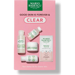 Mario Badescu Good Skin Is Forever & Clear Acne Facial Cleanser 59ml + Special Cucumber Lotion 59ml + Healing & Soothing Mask 14gr + Hyaluronic Dew Cream 14gr + 12 Patches