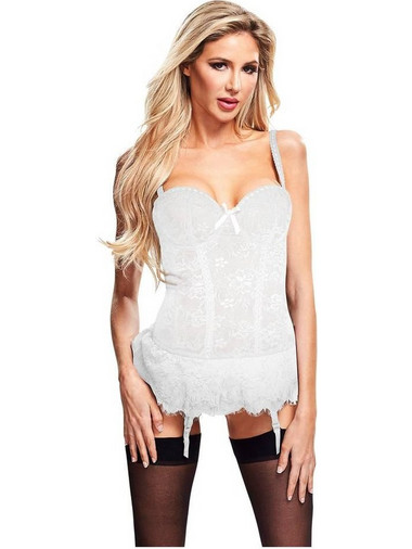Baci Sexy Κορσές με Δαντέλα & Ζαρτιέρες Λευκός 4890808246030