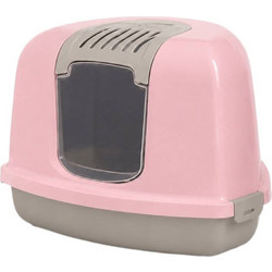 The Cat Cave Γωνιακή Τουαλέτα Γάτας Κλειστή Ροζ Μ58xΠ45xΥ40cm
