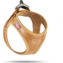 Curli Air-Mesh Apple Σαμαράκι Σκύλου Γιλέκο Δερμάτινο Καφέ Large