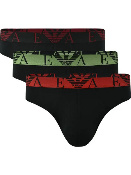 Emporio Armani Ανδρικά Σλιπ Βαμβακερά Μαύρα 3Pack EM000258AF25018-MC215
