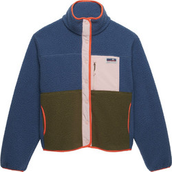 Superdry Γυναικεία Ζακέτα Fleece Μακριά με Κουμπιά Μπλε W5012074A-XIX