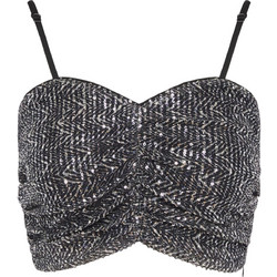 Funky Buddha Γυναικείο Καλοκαιρινό Crop Top με Παγιέτες Ασημί FBL008-403-17