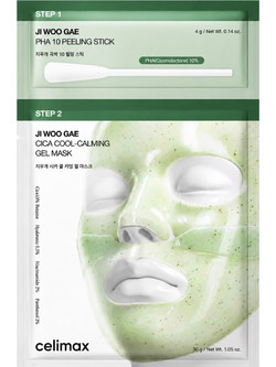 Celimax Ji Woo GAE Cica PHA Peel 2-Step Sheet Μάσκα Προσώπου για Καθαρισμό & Καταπράυνση 1τμχ