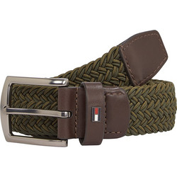 Tommy Hilfiger Denton Ανδρική Ζώνη Υφασμάτινη Πλεκτή Ελαστική Χακί AM0AM13823-MT1
