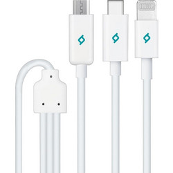 Ttec Trio Regular USB to Lightning / USB-C / Micro USB 1.2m White 145056892