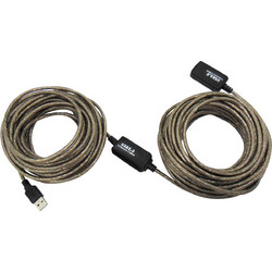 04.001.0323 Καλώδιο Braided USB-A Male 2.0 to USB-A Female 20m Transparent