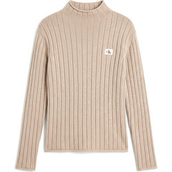Calvin Klein Γυναικεία Πλεκτή Μπλούζα Ζιβάγκο Μπεζ LV047H304G