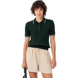 Lacoste Γυναικεία Πλεκτή Μπλούζα με Γιακά Κυπαρισσί AF0972