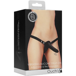 Shots Adjustable Harness Strap On με Dildo 16cm & Δόνηση Μαύρο