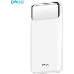 Bwoo P34 Power Bank 10000mAh 22.5W με 2 Θύρες USB-A & Θύρα USB-C Power Delivery White