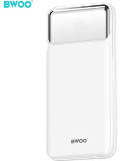 Bwoo P34 Power Bank 10000mAh 22.5W με 2 Θύρες USB-A & Θύρα USB-C Power Delivery White