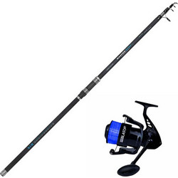 Sim Engineering Master Surf II + Blast XF 7000 Σετ Καλάμι Ψαρέματος για Surf Casting Τηλεσκοπικό 4m με Μηχανισμό 150gr