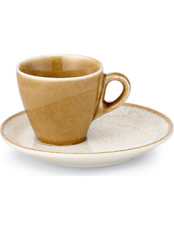 Cryspo Trio Dune Σετ Φλιτζάνια Espresso & Ελληνικού Καφέ Πορσελάνης Μπεζ Καφέ 100ml 6τμχ 25.120.17