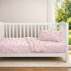 Dimcol Rabbit Garden 585 Βρεφικό Πάπλωμα Κούνιας 160x120cm Ροζ