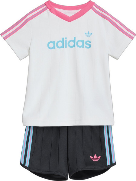 Adidas Βρεφικό Σετ Καλοκαιρινό Λευκό Ροζ Μαύρο KT4365