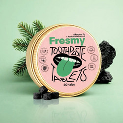 Fresmy Siberian Fir & Activated Charcoal Οδοντόκρεμα Ενεργού Άνθρακα Χωρίς Φθόριο 30τμχ