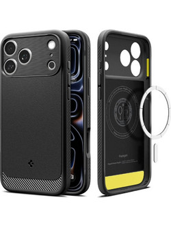 Spigen Rugged Armor Magsafe Back Cover Matte Black (iPhone 18 Pro / 17 Pro)