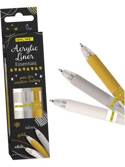 Online Acrylic Liner Essential Σετ Στυλό Gel Πολύχρωμο 3τμχ 18634-6