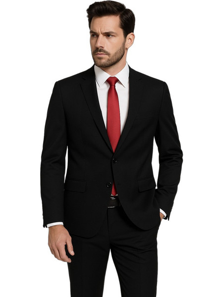 Luciano Faketti Mens Figure Ανδρικό Κοστούμι Μαύρο