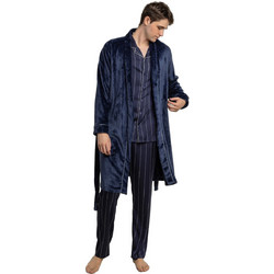 Admas Χειμωνιάτικη Ανδρική Ρόμπα Fleece Navy Μπλε 67408